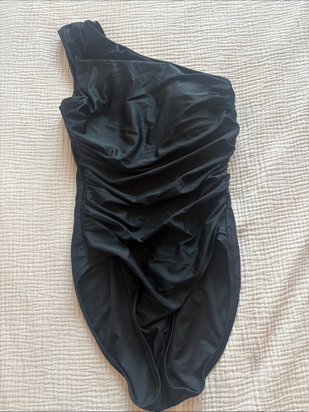 One-Piece Swimsuit - Black One-Shoulder